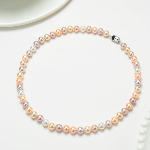 8-9mm Multicolor Freshwater Pearl Strand Necklace AAAA Grade - House Of Pearls